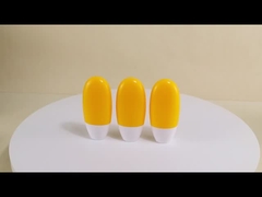 Chiếc chai bơm tròn phẳng 50ml hộp kem chống nắng mỹ phẩm với cổ áo PE và nắp vít trắng