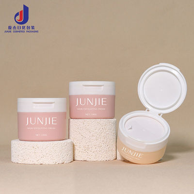 Plastic PP Jar 80ml 100ml 120ml Bao bì mỹ phẩm tròn cho kem da với logo tùy chỉnh